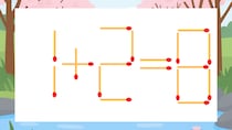 【マッチ棒クイズ】1本だけ動かして正しい式に：1+2=8？