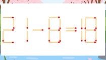 【マッチ棒クイズ】1本だけ動かして正しい式に：21-8=18？