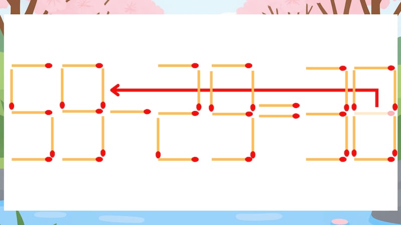 【マッチ棒クイズ】1本だけ動かして正しい式に：55-29=38？の正解画像
