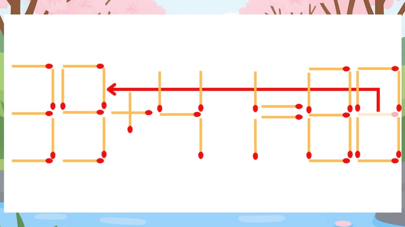 【マッチ棒クイズ】1本だけ動かして正しい式に：35+41=88？の正解画像