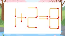 【マッチ棒クイズ】1本だけ動かして正しい式に：1+2=8？