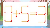 【マッチ棒クイズ】1本だけ動かして正しい式に：0+5=3？