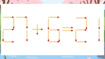 【マッチ棒クイズ】1本だけ動かして正しい式に：27+6=21？