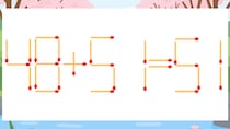 【マッチ棒クイズ】1本だけ動かして正しい式に：48+51=51？