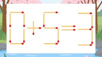 【マッチ棒クイズ】1本だけ動かして正しい式に：0+5=3？