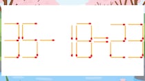 【マッチ棒クイズ】1本だけ動かして正しい式に：35-18=23？