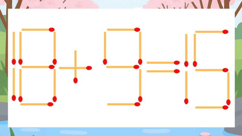 【マッチ棒クイズ】1本だけ動かして正しい式に：18+9=15？の画像