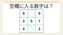 【数字パズル】秒で解けたら数学センスあり！3×3魔方陣の空欄を埋めろ