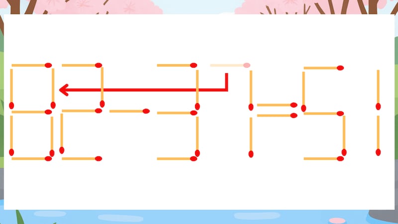 【マッチ棒クイズ】1本だけ動かして正しい式に:62-37=51?の正解画像