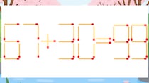 【マッチ棒クイズ】1本だけ動かして正しい式に：67+30=99？