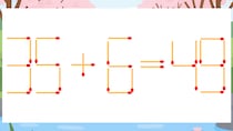 【マッチ棒クイズ】1本だけ動かして正しい式に：35+6=49？