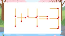 【マッチ棒クイズ】1本だけ動かして正しい式に：1+4=3？