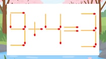 【マッチ棒クイズ】1本だけ動かして正しい式に：9+4=3？