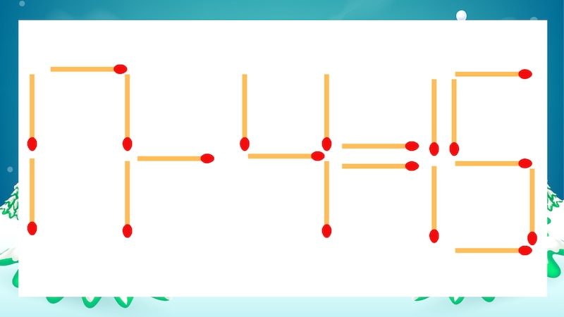【マッチ棒クイズ】1本だけ動かして正しい式に：17-4=15？の画像