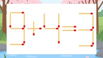 【マッチ棒クイズ】1本だけ動かして正しい式に：9+4=3？