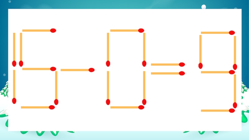 【マッチ棒クイズ】1本だけ動かして正しい式に：15-0=9？の画像
