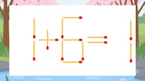 【マッチ棒クイズ】1本だけ動かして正しい式に：1+6=1？