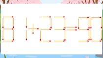 【マッチ棒クイズ】1本だけ動かして正しい式に：81+23=90？