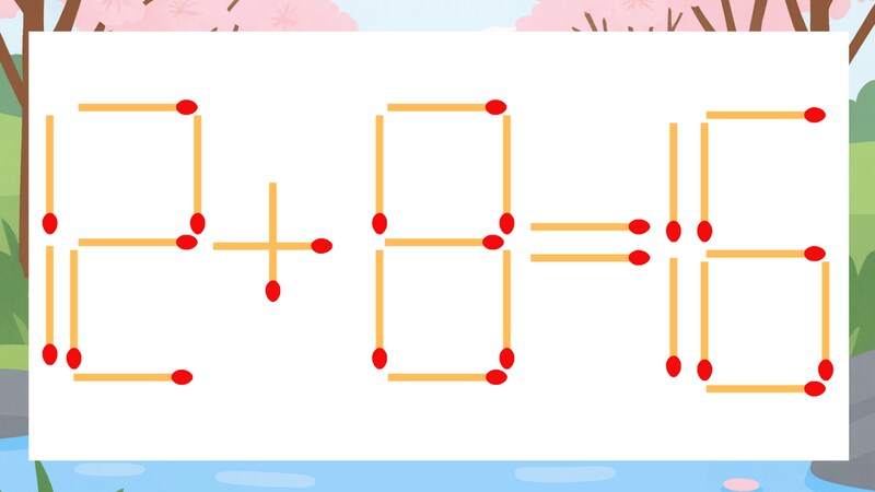 【マッチ棒クイズ】1本だけ動かして正しい式に：12+8=16？の画像