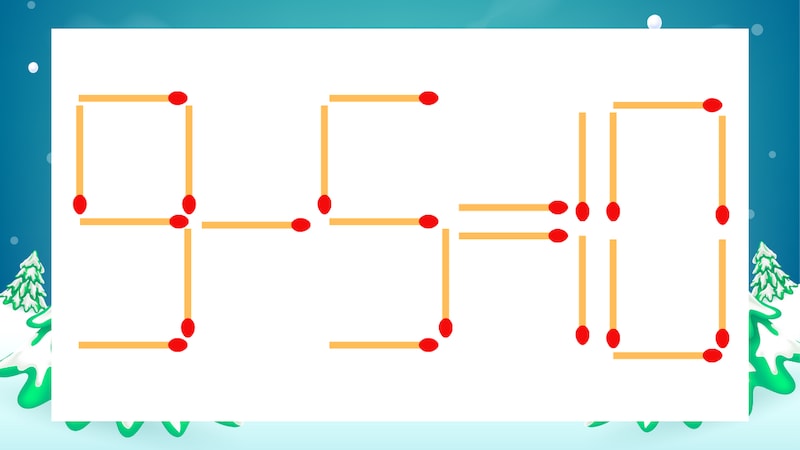 【マッチ棒クイズ】1本だけ動かして正しい式に：9-5=10？の画像