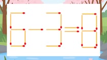 【マッチ棒クイズ】1本だけ動かして正しい式に：6-3=8？