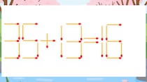 【マッチ棒クイズ】1本だけ動かして正しい式に：35+13=16？