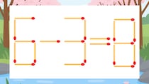 【マッチ棒クイズ】1本だけ動かして正しい式に：6-3=8？
