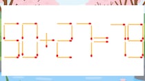 【マッチ棒クイズ】1本だけ動かして正しい式に：50+27=79？