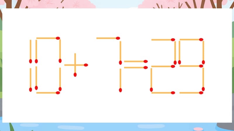 【マッチ棒クイズ】1本だけ動かして正しい式に：10+7=29？の画像