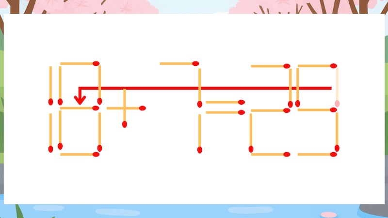 【マッチ棒クイズ】1本だけ動かして正しい式に：10+7=29？の正解画像