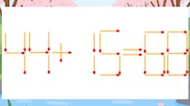 【マッチ棒クイズ】1本だけ動かして正しい式に：44+15=68？