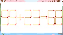 【マッチ棒クイズ】1本だけ動かして正しい式に：99+23=68？