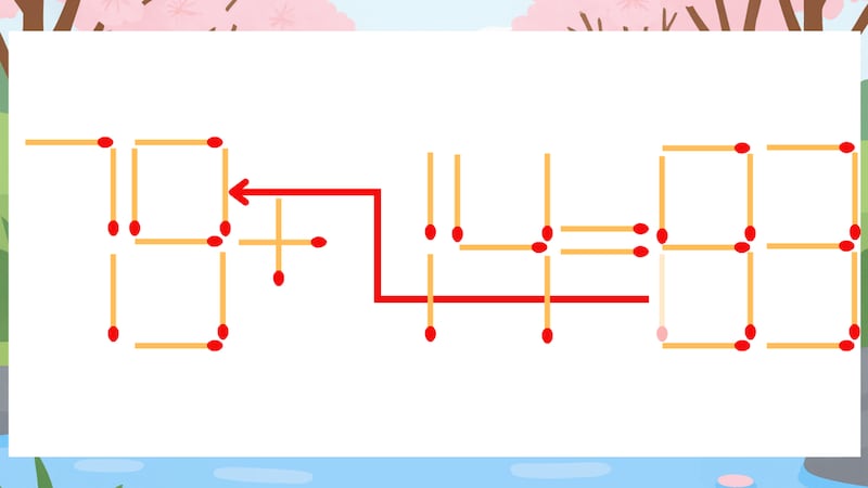 【マッチ棒クイズ】1本だけ動かして正しい式に：75+14=83？の正解画像