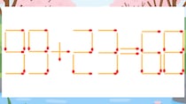 【マッチ棒クイズ】1本だけ動かして正しい式に：99+23=68？