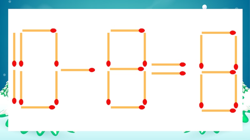 【マッチ棒クイズ】1本だけ動かして正しい式に：10-8=8？の画像
