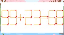 【マッチ棒クイズ】1本だけ動かして正しい式に：99+23=68？
