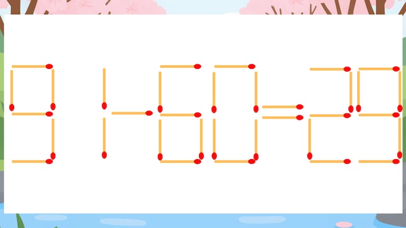 【マッチ棒クイズ】1本だけ動かして正しい式に:91-60=29?の画像