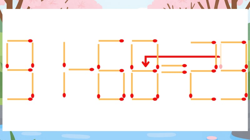 【マッチ棒クイズ】1本だけ動かして正しい式に:91-60=29?の正解画像