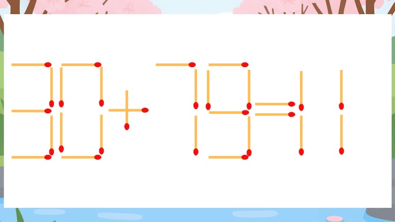 【マッチ棒クイズ】1本だけ動かして正しい式に：30+79=11？の画像