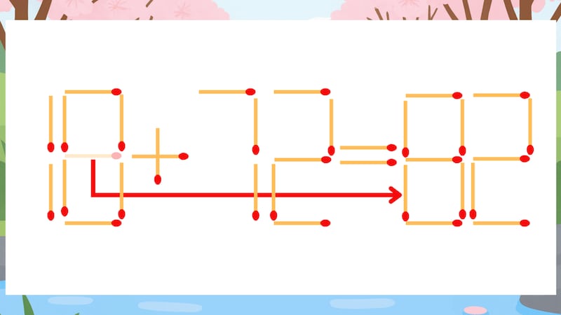 【マッチ棒クイズ】1本だけ動かして正しい式に：18+72=92？の正解画像