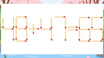 【マッチ棒クイズ】1本だけ動かして正しい式に：48+47=65？