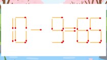 【マッチ棒クイズ】1本だけ動かして正しい式に：10-9=65？
