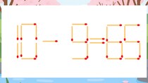 【マッチ棒クイズ】1本だけ動かして正しい式に：10-9=65？