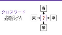【二字熟語クロスワード】真ん中に入る漢字は？4つの熟語をつなぐ共通の一文字を見つけよ！