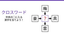 【二字熟語クロスワード】真ん中の漢字を当てよ！4つの熟語を同時に完成させる問題