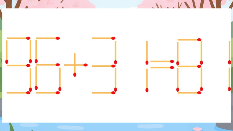 【マッチ棒クイズ】1本だけ動かして正しい式に：96+31=81？の画像