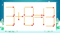 【マッチ棒クイズ】1本だけ動かして正しい式に：3+8=13？