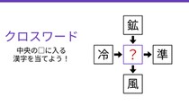 【二字熟語クロスワード】真ん中の漢字は何でしょう？4つの熟語を完成させる問題