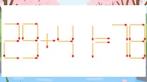【マッチ棒クイズ】1本だけ動かして正しい式に：29+41=78？