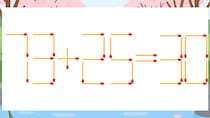 【マッチ棒クイズ】1本だけ動かして正しい式に：73+25=30？